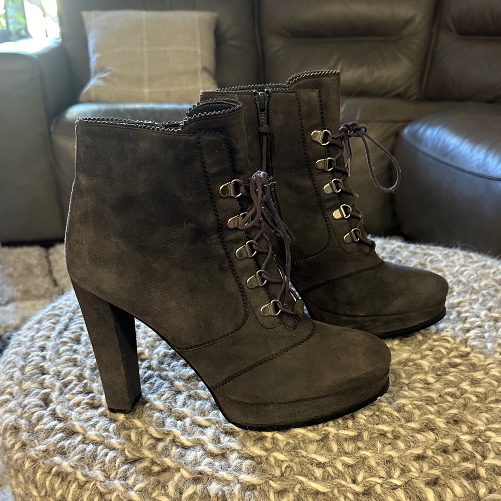 Stuart Weitzman Grey Suede Ankle Boots